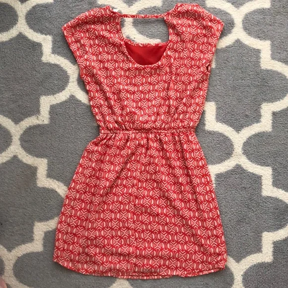 Red Orange & White Aztec Pattern Dress - Picture 2 of 2